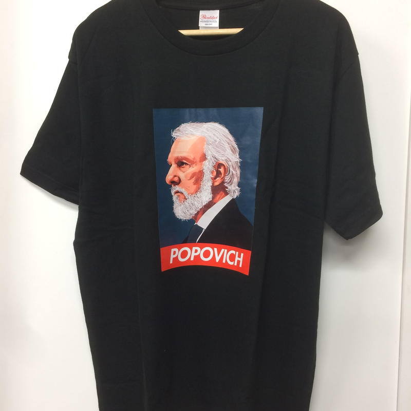 スパーズ ポポビッチ 黒 T シャツ Soldout Imports