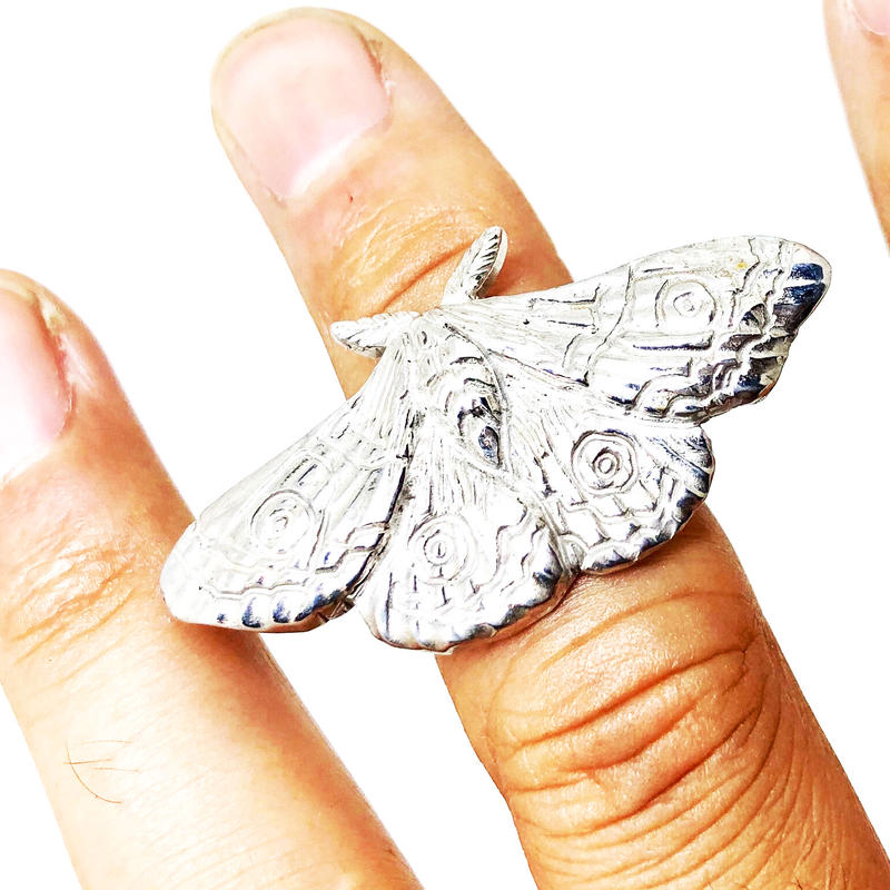 Solid Design Sd 538 生き物図鑑 蛾シリーズ ヤママユガシルバーリング