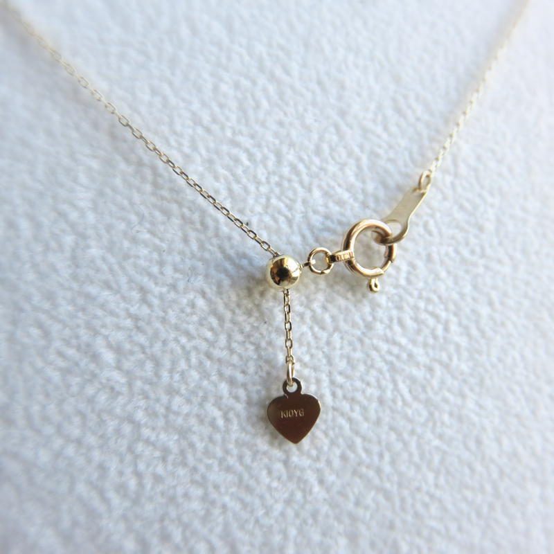 華奢ゴールドのシンプルなアズキチェーン ネックレス K18 スライドボール付き 45 S 華奢ゴールドのシンプルなアズキチェーン ネックレス K18 スライドボール付き 45 S