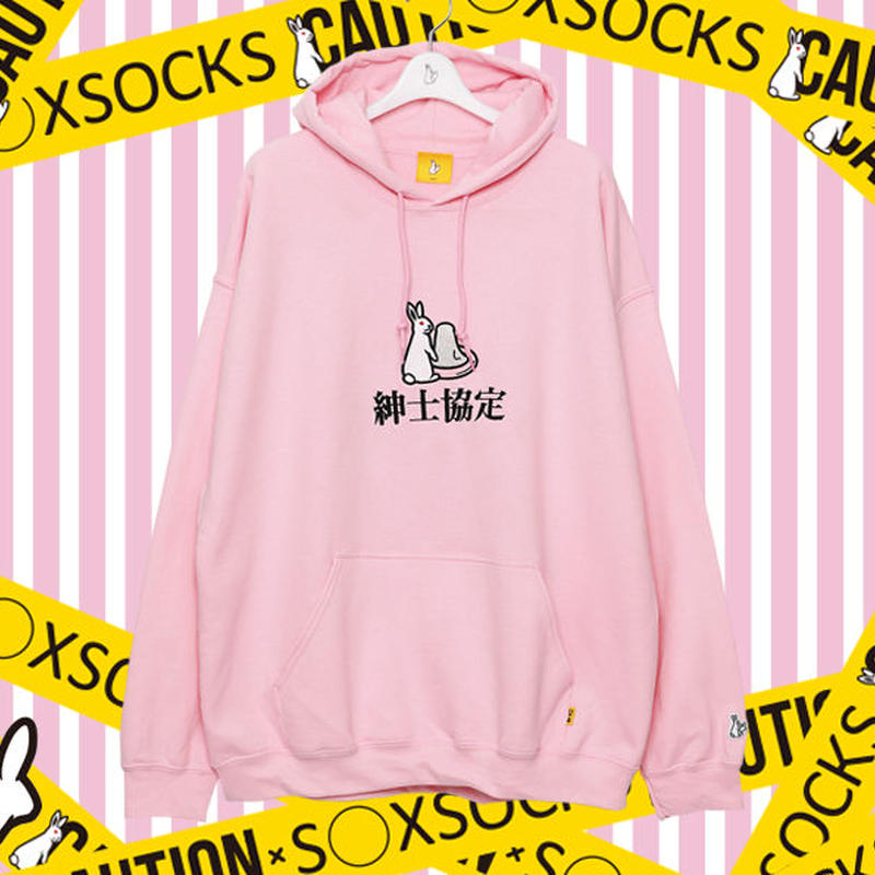 紳士協定パーカー🐇pink | S◯XSOCKS 新品特売 【即完売モデル】FR2 S◯XSOCKS コラボ 紳士協定 入手困難 パーカー パーカー