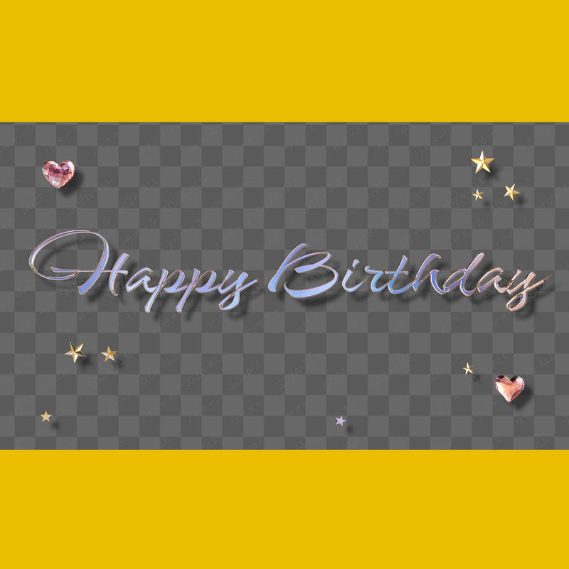 文字素材 102 お誕生日おめでとう Happy Birthday 4k Cg映像素
