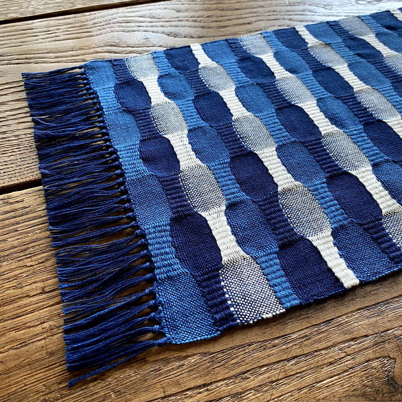 藍染 市松織 花瓶敷き 中 3色 紺 納戸 白 B 1 3 出西窯 On Line