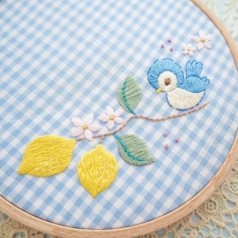 Pdf刺繍図案 レモンと歌う 青い小鳥 Spica Pika Pdf刺繍図案 レモンと歌う 青い小鳥 Spica Pika