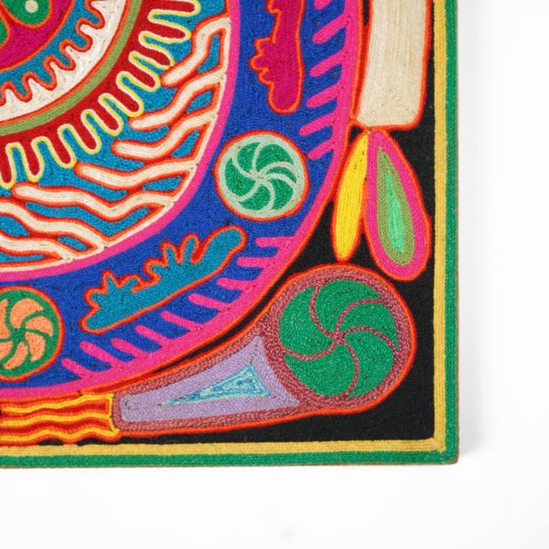 Nierika Huichol Art ウイチョル族による毛糸絵 40cm Los Nom