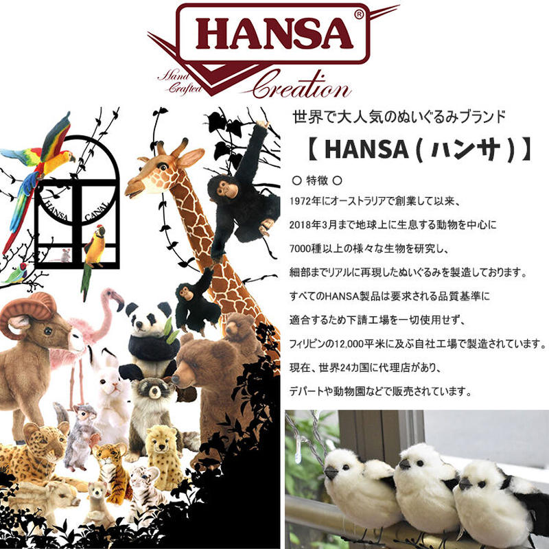 Hansa ハンサ ハンドパペット ブラッシュテイルポッサム リアル ぬいぐるみ 動物 愛らし
