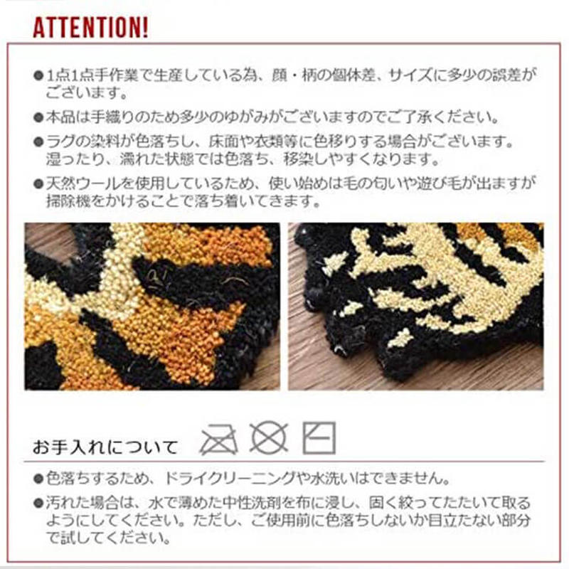 Detail Tibetan Tiger Rug White Small チベタンタイ