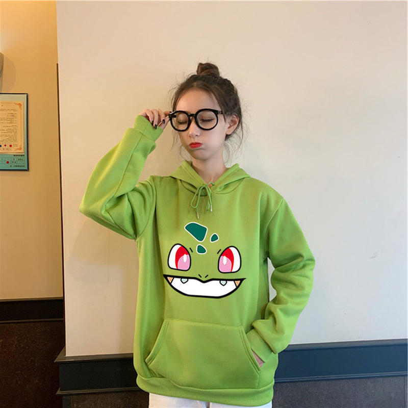 アミンポケモンパーカー女性ヒップホップ スウェットシャツガールズ原宿長袖日本パーカーストリ