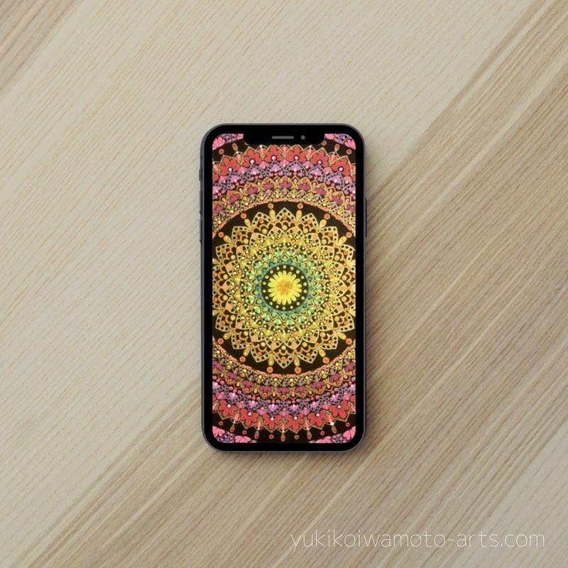 壁紙 曼荼羅アート 咲き誇る スマホ待ち受け Wallpaper Mandala Art