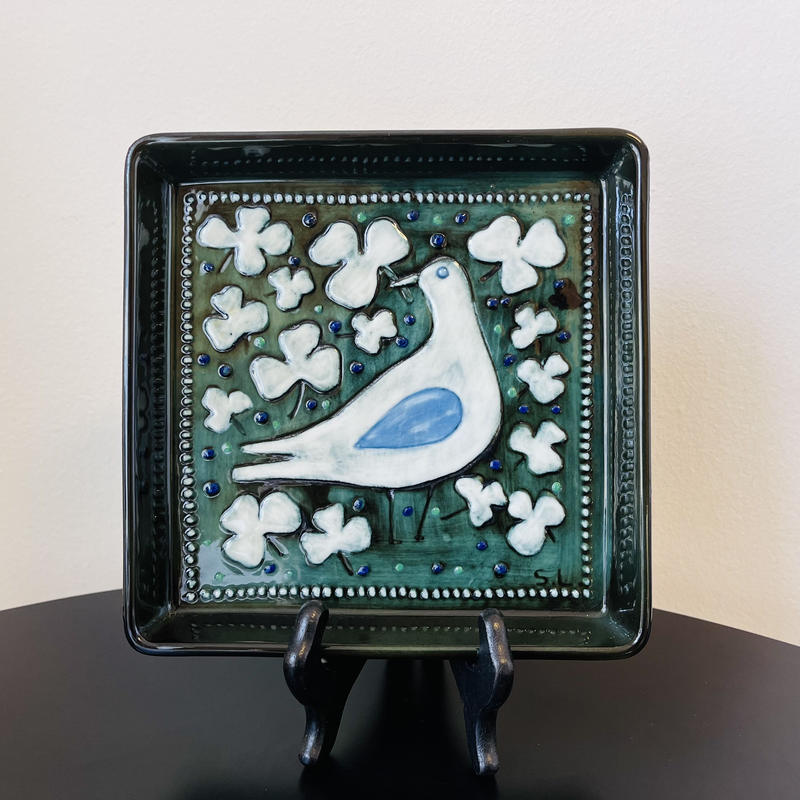 Sylvia Leuchovius 鳥がモチーフの陶版　北欧　ビンテージ Sylvia Leuchovius 鳥がモチーフの陶版 北欧 ビンテージ 【公式通販】