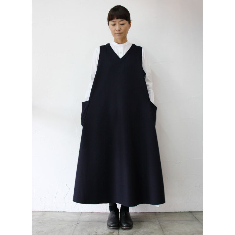 Caerula カエルラ メルトン2wayジャンパーワンピース ネイビー 送料無料