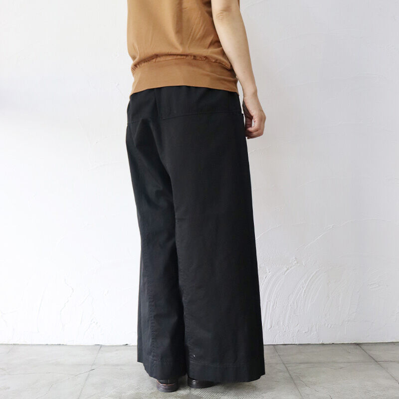 たひ様☆TRAVAIL MANUEL チノシャムパンツ ブラック TRAVAIL MANUEL チノシャムパンツ