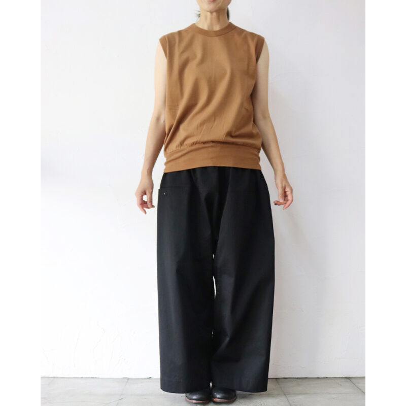 たひ様☆TRAVAIL MANUEL チノシャムパンツ ブラック TRAVAIL MANUEL チノシャムパンツ