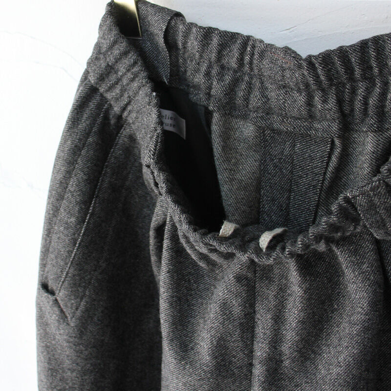 atelier naruse アトリエナルセ furano wool wide pants #杢ブラック 【送料無料】