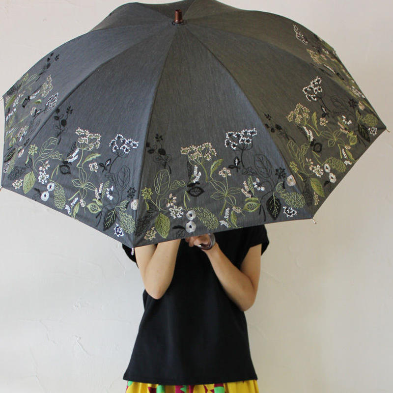 Everlasting Sprout エバーラスティングスプラウト 窓辺の花刺繍の長傘 日傘