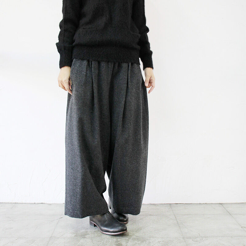 atelier naruse アトリエナルセ furano wool wide pants #杢ブラック 【送料無料】