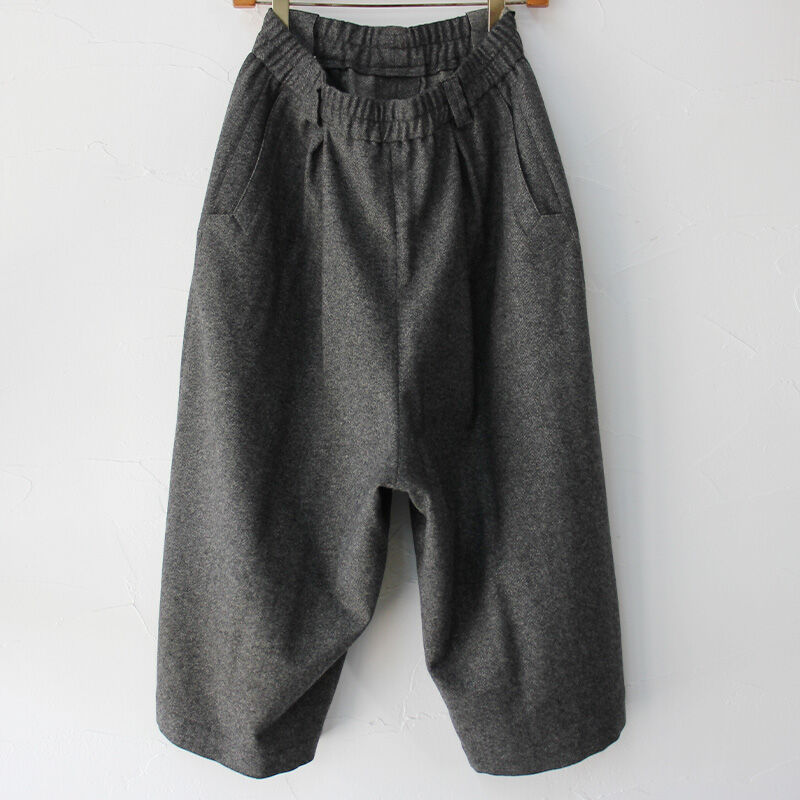 atelier naruse アトリエナルセ furano wool wide pants #杢ブラック 【送料無料】