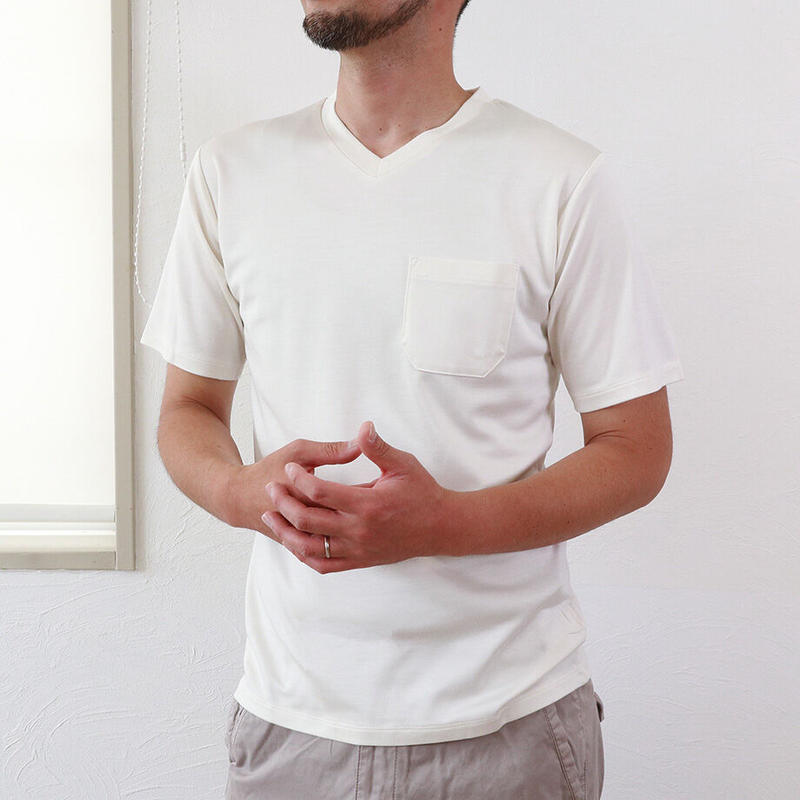 シルクインターロックvネックtシャツ メンズサイズ Te0632 Hasegawa