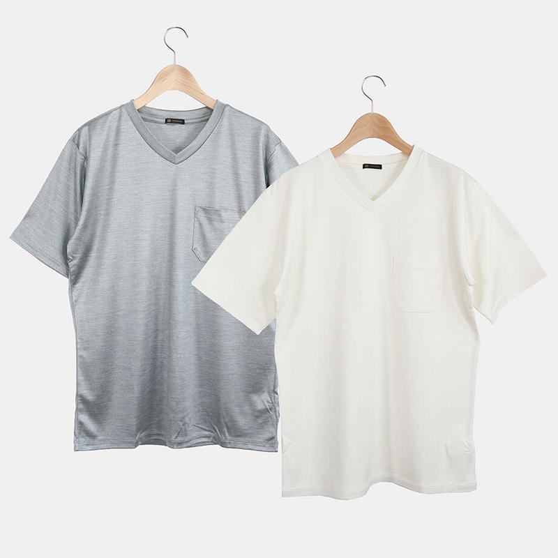 シルクインターロックvネックtシャツ メンズサイズ Te0632 Hasegawa