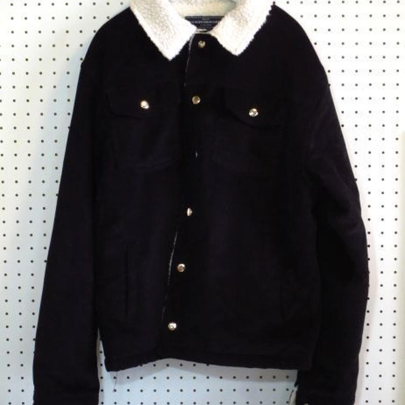 ボア襟コーデュロイジャケット黒 Bluewaterurbangarment ボア裏地コーディロ