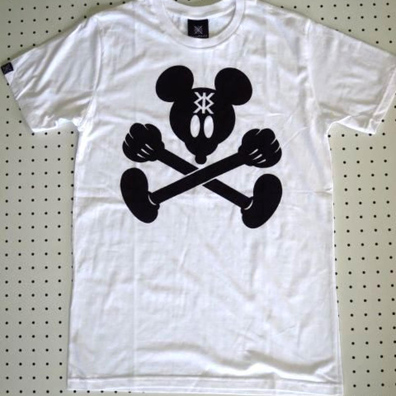 ミッキーマウス スカルマークプリントtシャツ白mサイズ Kraftbkk ミッキーパロディーｔ