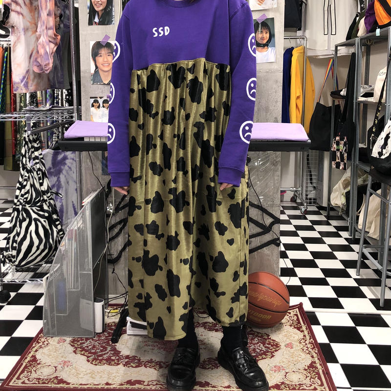 Ssd Sad Smile 牛柄 フェイクファー ロングワンピース Swivel Sl