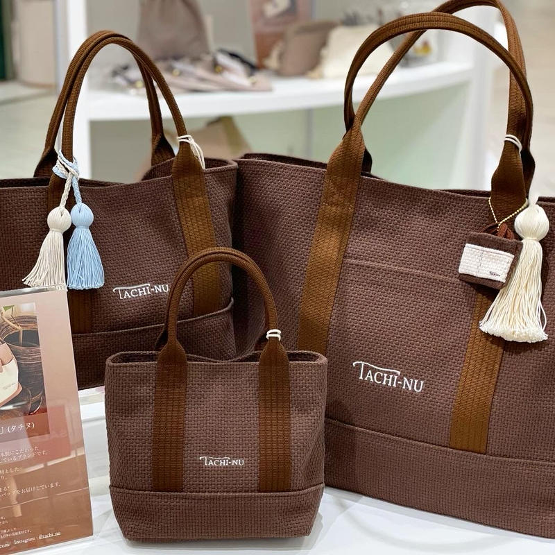 再入荷 Basic L ブラウン 底板付き Tachi Nuタチヌ トートバッグ