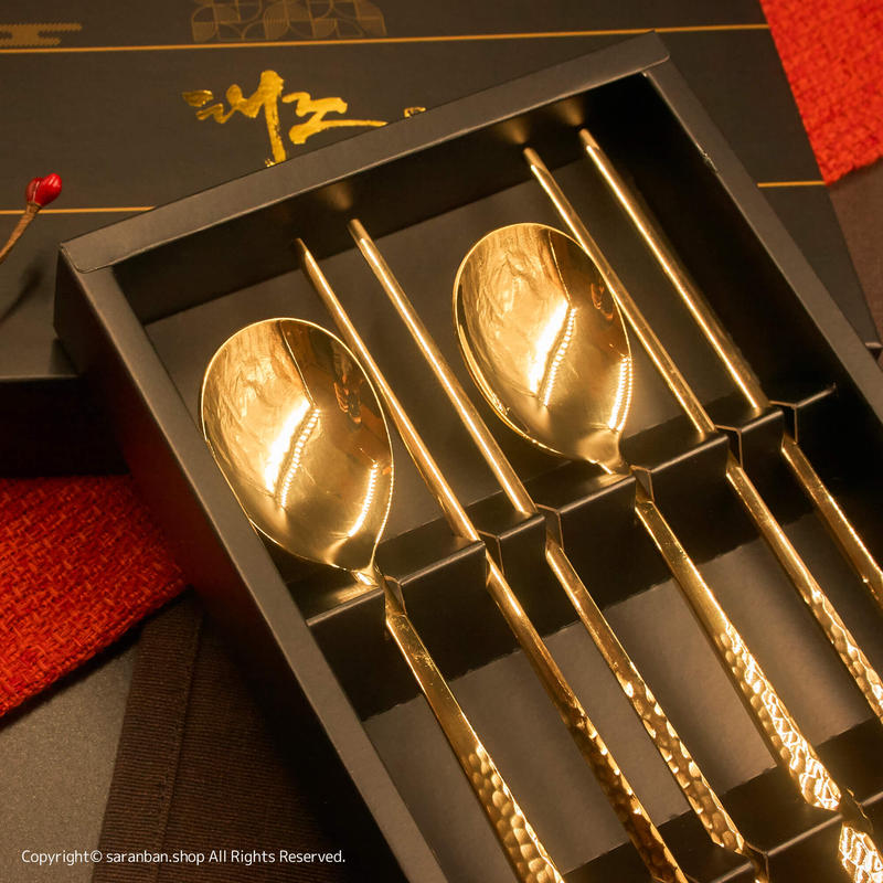 韓国製 スプーン お箸セット 模様 サランバン まいにち韓国気分