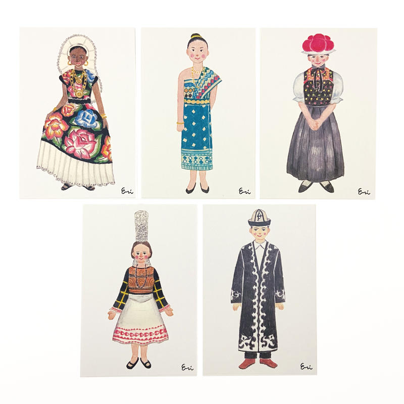 世界の民族衣装 ポストカード 15枚セット 竹永絵里 Online Shop 世界の民族衣装 ポストカード 15枚セット 竹永絵里 Online Shop