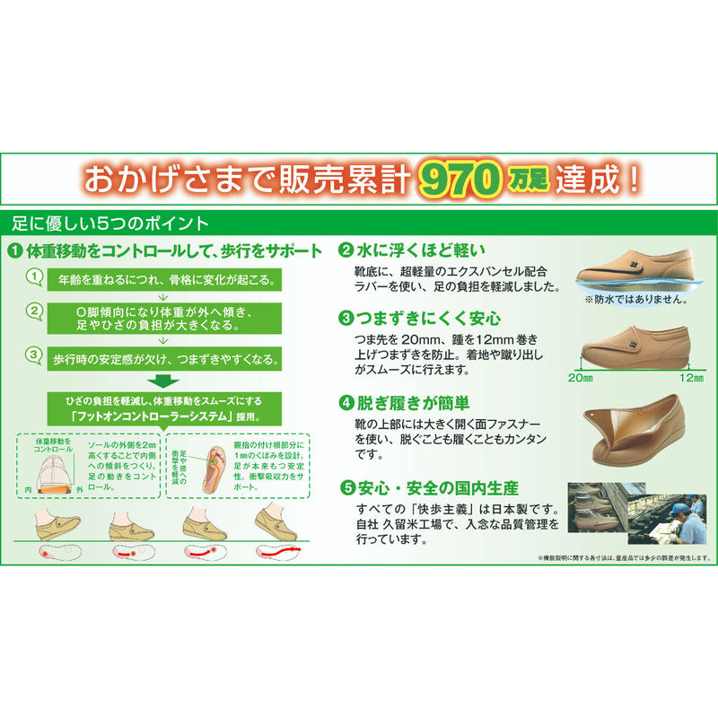 アサヒ快歩主義m900 4e ネイビー 男性用 Ks256 Mituruya Sho