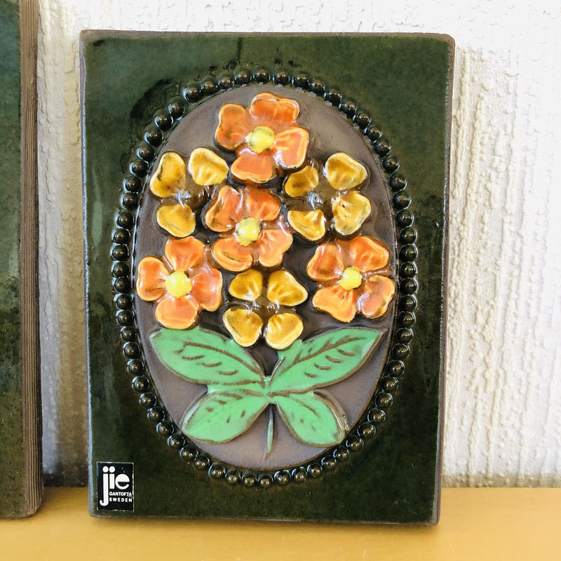 【すずらん特集②】北欧ヴィンテージ JIEGantofta すずらんの陶板 スズランの陶板・横長 / Jie Gantofta ・ジィガントフタ | florantik