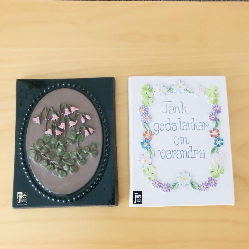 Jie Gantofta ジィガントフタ 陶板 リネアのお花とことわざシリーズ 2枚セット