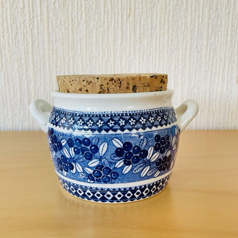 Arabia アラビア ジャムポット フラワーポット ブルーベリー柄 Wasurenagusa Arabia アラビア ジャムポット フラワーポット ブルーベリー柄 Wasurenagusa