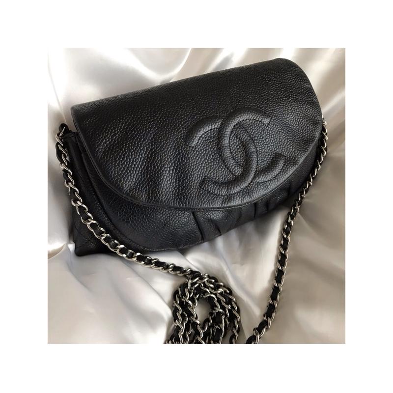 シャネル CHANEL ハーフムーン チェーンウォレットバッグ | Advanced Style 人気の春夏 ♥シャネル♥ ハーフムーンチェーンウォレット ショルダーバッグ