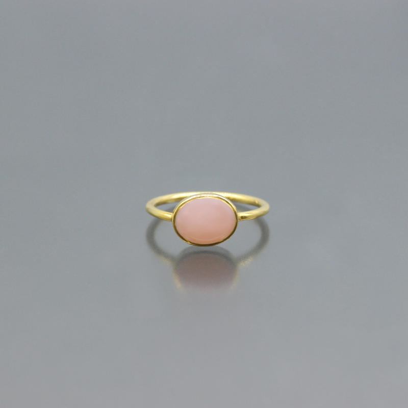 ピンクオパールリング 12号 18kgp Tao 天然石アクセサリー 雑貨