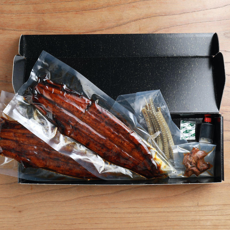 うなぎ四代目菊川 まるごと一本鰻 2本 肝焼き 骨せんべい入り 丸ごと一本セット うなぎ四