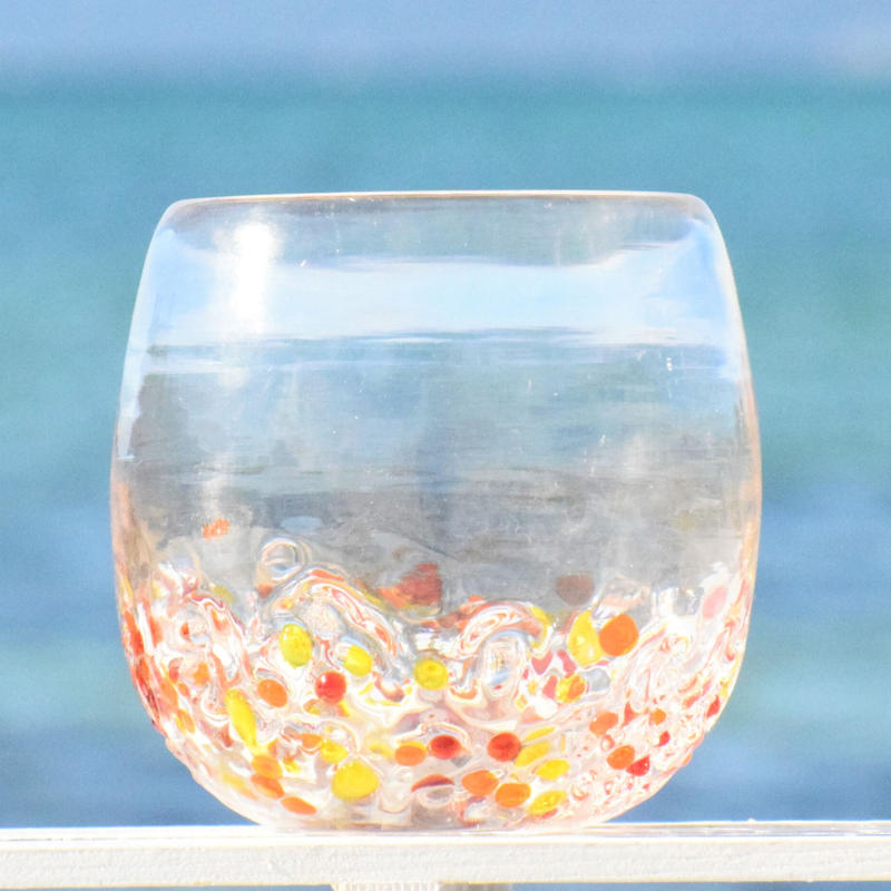 つぶつぶ丸グラス オレンジ系 てぃだ工房 Online Store