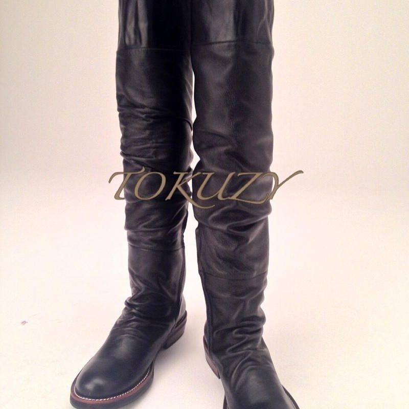 Tokuzy メンズニーハイブーツ Black S Size 25 26cm Toku