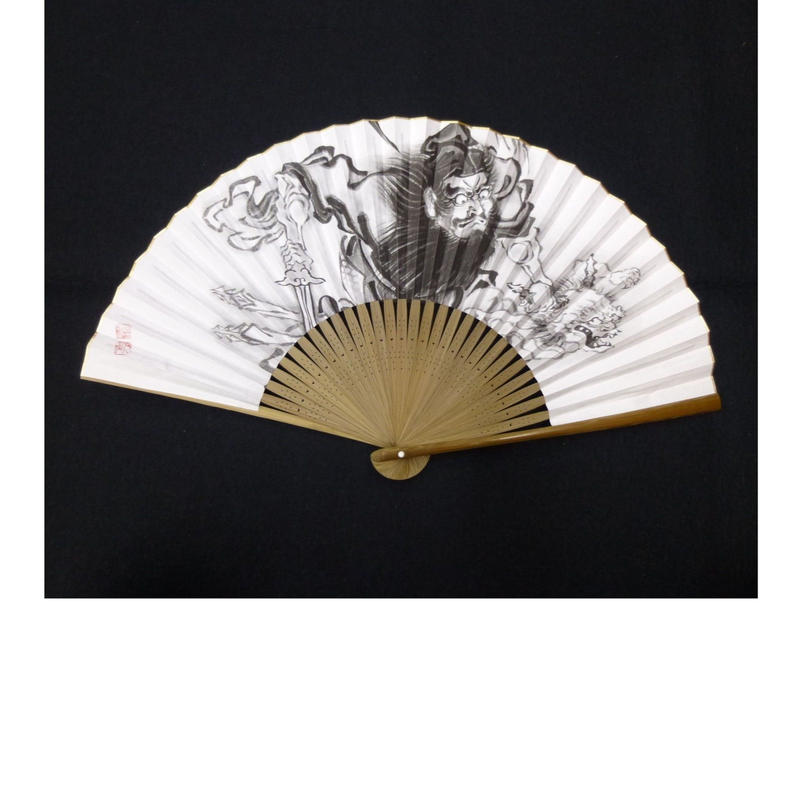 いわき絵のぼり 東月謹製30間唐木餓鬼退治鍾馗辰昇画京扇子 化粧箱入り 人形の東月 公式オ