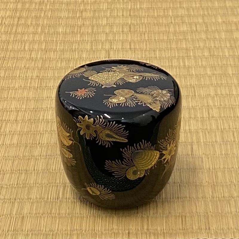蒔絵師 豊平翠仙(作)銘(海松貝)大棗 裏千家15代汎