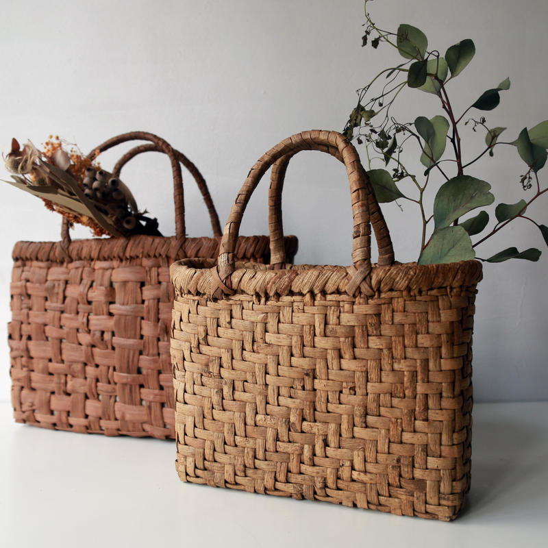 さわくるみ籠 バック 柿渋ジャム巾着 天然布 さわくるみ籠 バック 柿渋ジャム巾着 天然布