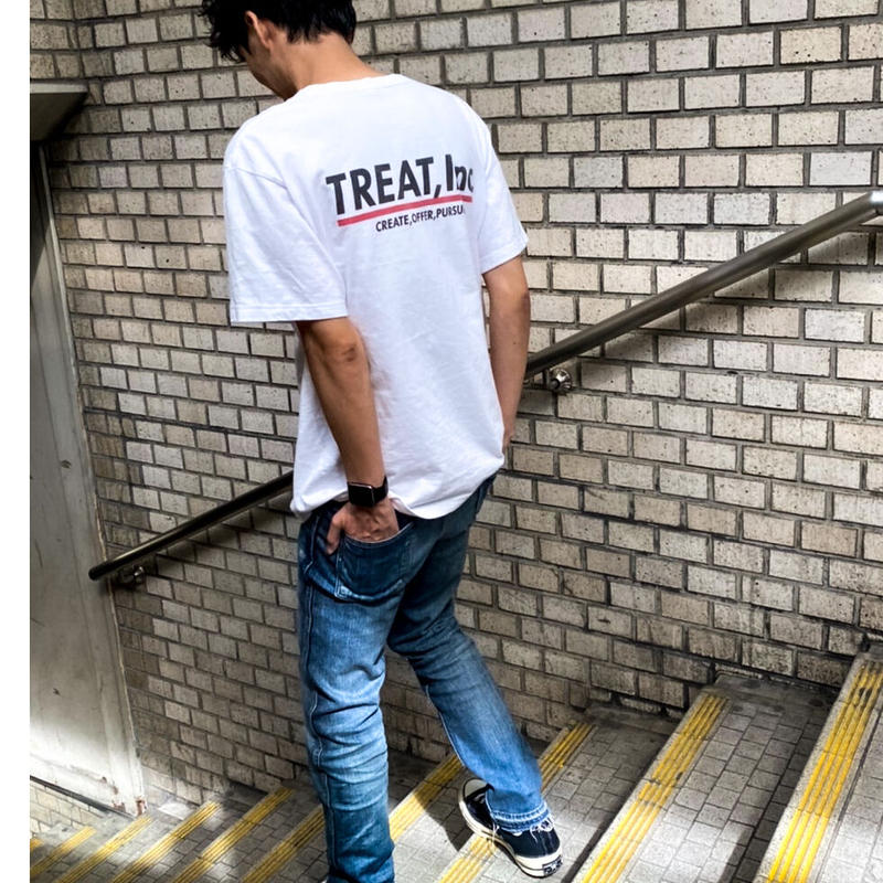 Treat6 2ozバックロゴtシャツ 身長175cm Lサイズ着用 発送まで2週間頂きます