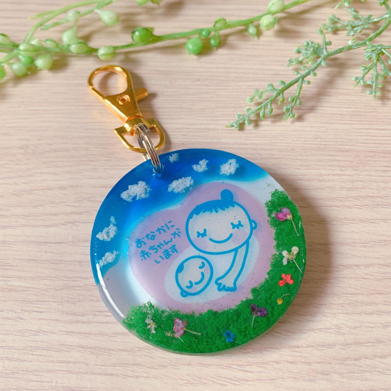 Mm 007 2 青空 マタニティマーク キーホルダー Tricoloredaisy