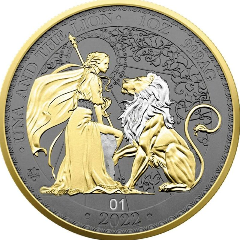 ウナとライオン　希少　2022年 新品 セントヘレナ　ウナとライオン　銀貨 ウナとライオン 2022年 イギリス領セントヘレナ造幣局 ゴールド