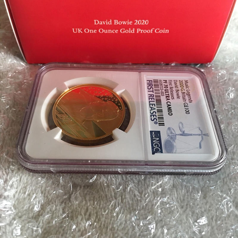 PF70UC・FR】デビッドボウイ 1オンス金貨 100ポンド ゴールド プルーフ ...