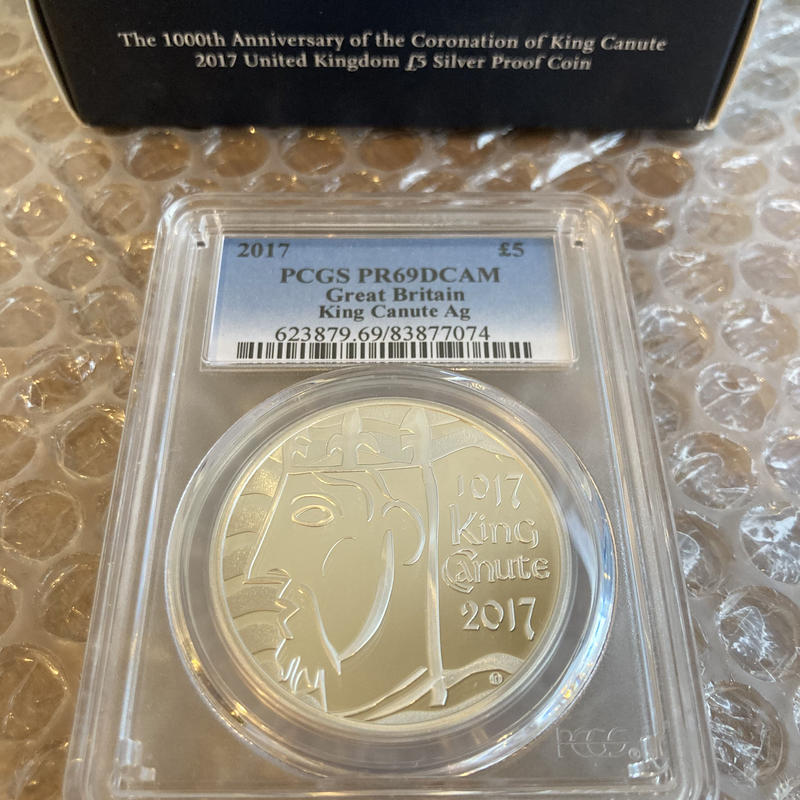 超貴重！イングランド クヌート1世 戴冠1000年記念銀貨 PCGS鑑定済み