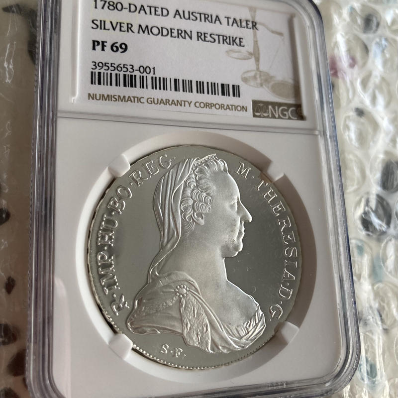オーストリア マリアテレジア ターレル 銀貨 1780年 リストライク PF69