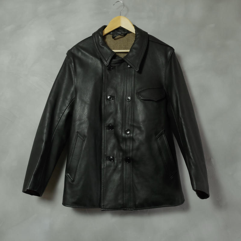 30s 40s French Vintage Leather Jacket Corbusie