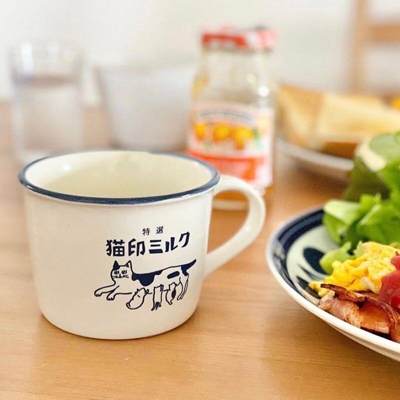 星羊社 猫印ミルクマグカップ ホワイト ひそかな雑貨屋 うみねこ社