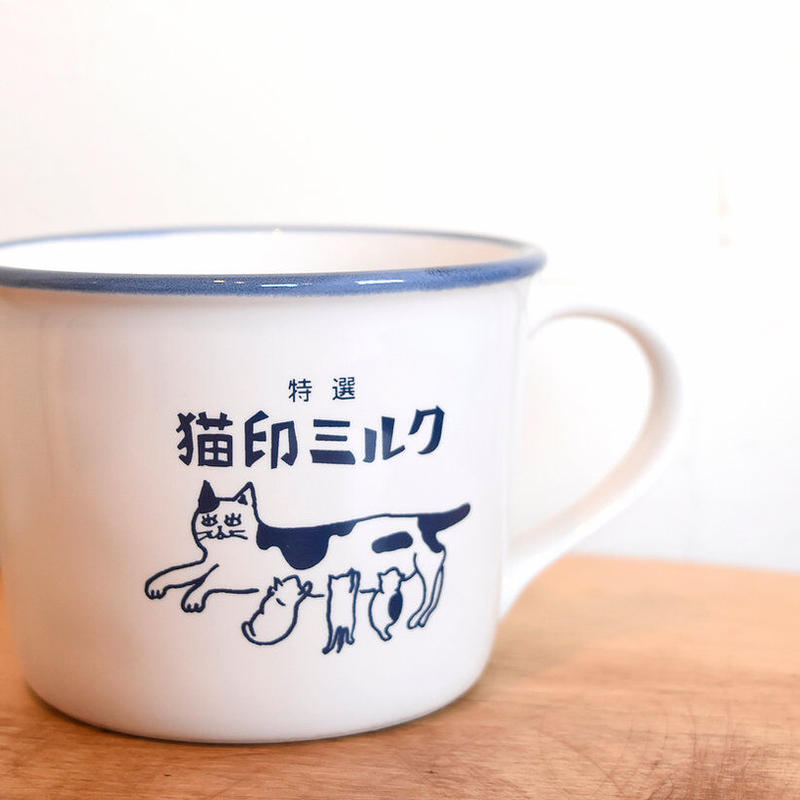 星羊社 猫印ミルクマグカップ ホワイト ひそかな雑貨屋 うみねこ社