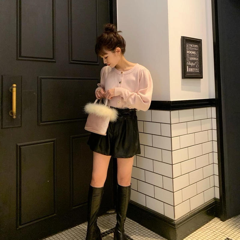Heart button knit cardigan(pink) | Treat ürself 限定品 treat ハートボタンカーディガン urself カーディガン/ボレロ